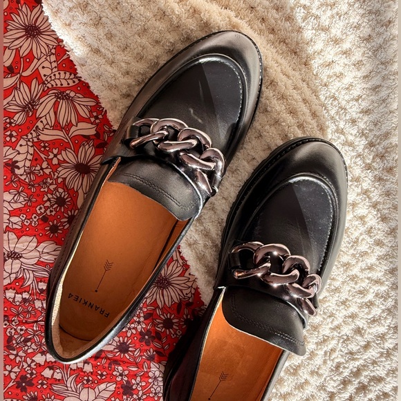 Frankie4 Shoes - Frankie4 “Saint Black” Loafers with Silver chain